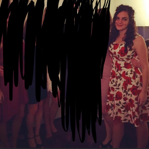 Maggy London fit and flare floral rose dress - Picture 5 of 5